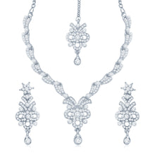 2084 Sukkhi Incredible Rhodium Plated AD Set Of 3 Collar Necklace Set Combo For Women