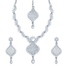 2084 Sukkhi Incredible Rhodium Plated AD Set Of 3 Collar Necklace Set Combo For Women