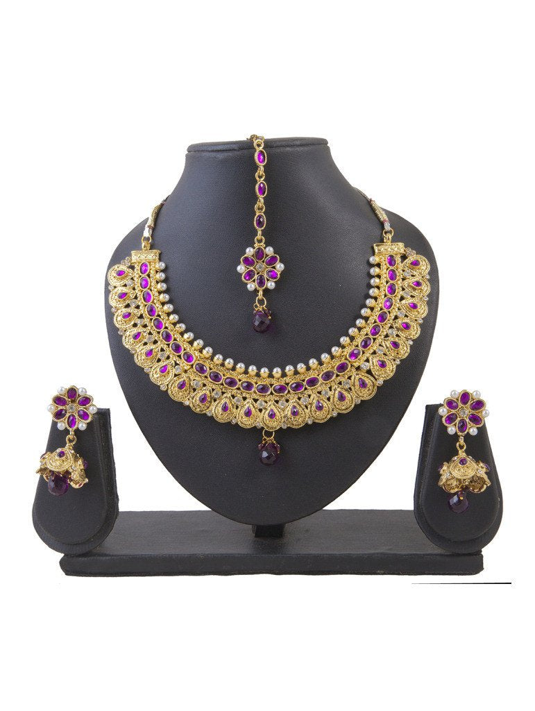 Sukkhi Artistically Gold Plated AD Necklace Set For Women