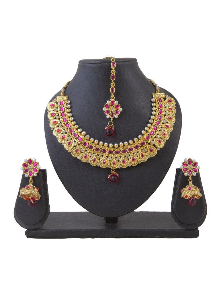 Sukkhi Artistically Gold Plated AD Necklace Set For Women