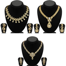 8999 Sukkhi Glimmery 3 Pieces Necklace Set Combo