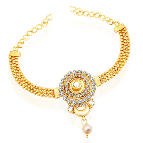 Sukkhi Pleasing Gold Plated AD Bajuband For Women