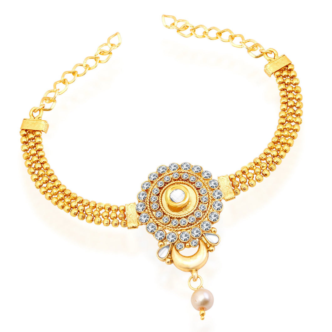 Sukkhi Pleasing Gold Plated AD Bajuband For Women
