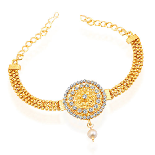 Sukkhi Delightful Gold Plated AD Bajuband For Women