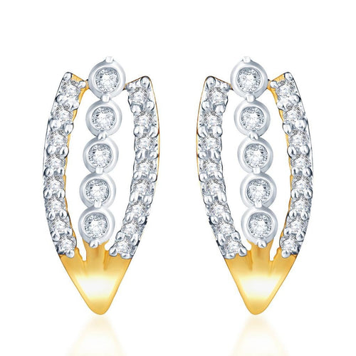 Pissara Classy Gold and Rhodium plated CZ Earrings 