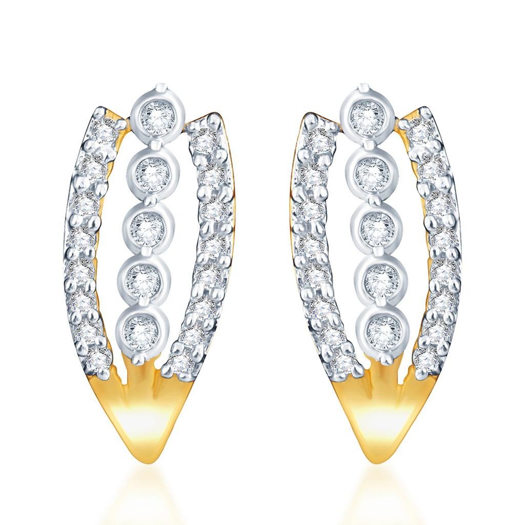Pissara Classy Gold and Rhodium plated CZ Earrings 