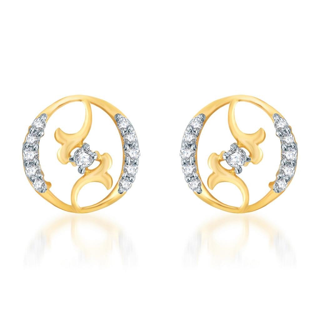 Pissara Moddish Gold and Rhodium plated CZ Earrings 