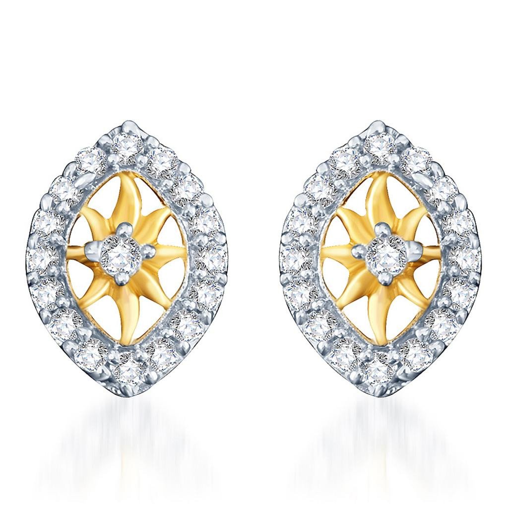 Pissara Incredible Gold and Rhodium plated CZ Earrings 