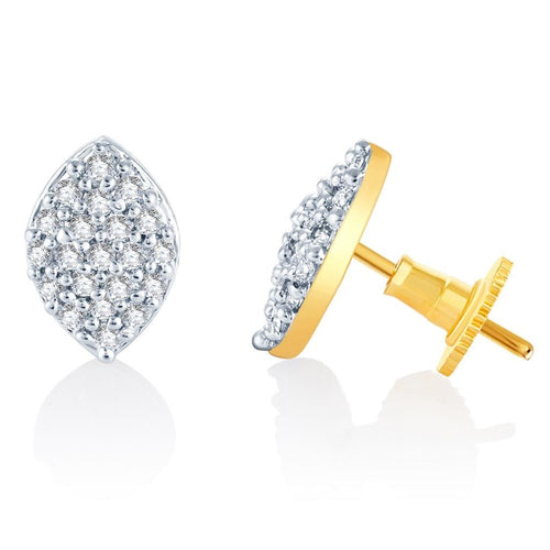 Pissara Classic Gold and Rhodium plated CZ Earrings 
