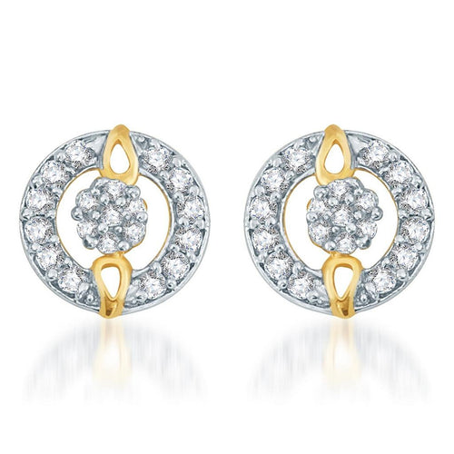Pissara Exotic Gold and Rhodium plated CZ Earrings 