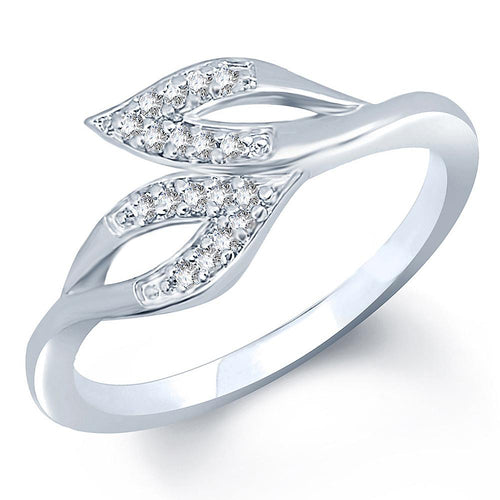 Pissara Lavish Rhodium plated CZ Studded Ring