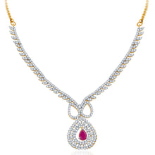 Pissara Gold and Rhodium plated Exotic CZ Necklace Set -1