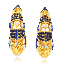 Sukkhi Blossomy Gold Plated Blue Stone Chandbali Earrings For Women-1