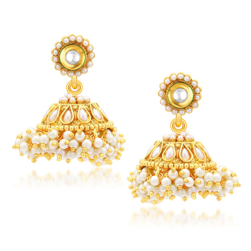 Sukkhi Exquisite Gold Plated Jhumki Earrings For Women