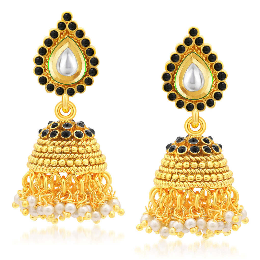 Sukkhi Eye-Catchy Gold Plated Jhumki Earrings For Women