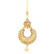 Sukkhi Excellent Gold Plated LCT Stone Earrings With Mangtikka For Women-1