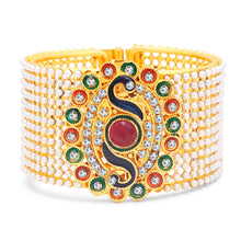 Sukkhi Stylish Peacock Gold Plated AD Kada For Women Pack Of 1-1