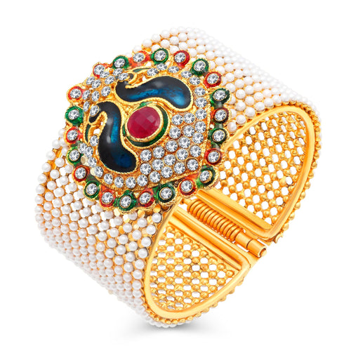 Sukkhi Modish Peacock Gold Plated AD Kada For Women Pack Of 1