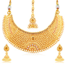 Sukkhi Astonish Gold Plated LCT Stone Choker Necklace Set For Women