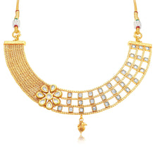 Sukkhi Pleasing Gold Plated AD Choker Necklace Set For Women-1