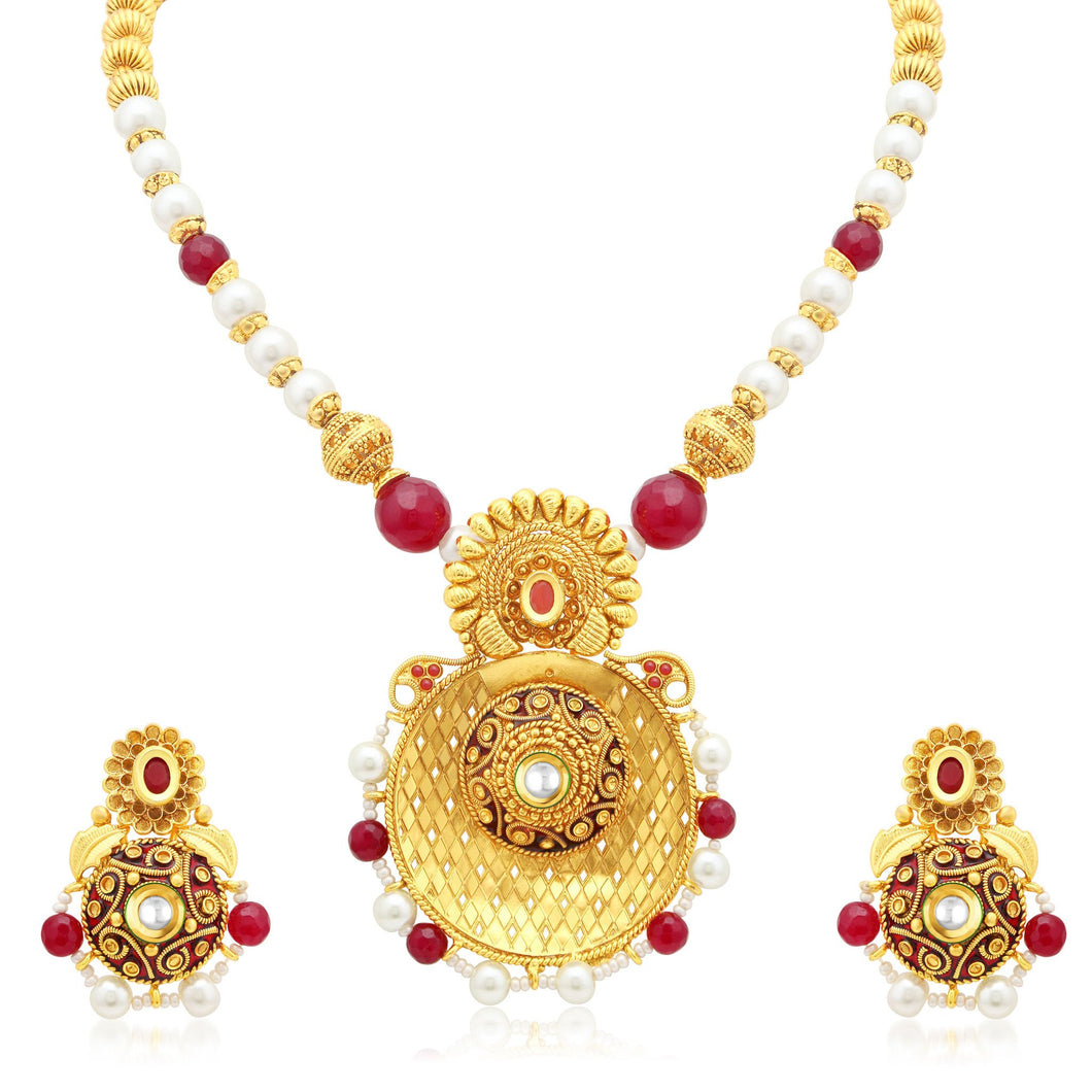 Sukkhi Fabulous Gold Plated Collar Necklace Set For Women