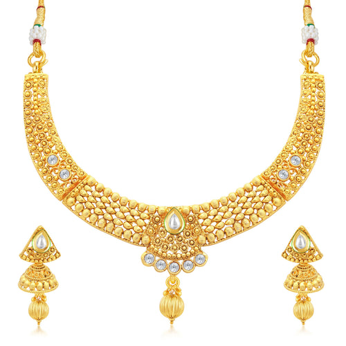 Sukkhi Divine Gold Plated Collar Necklace Set For Women