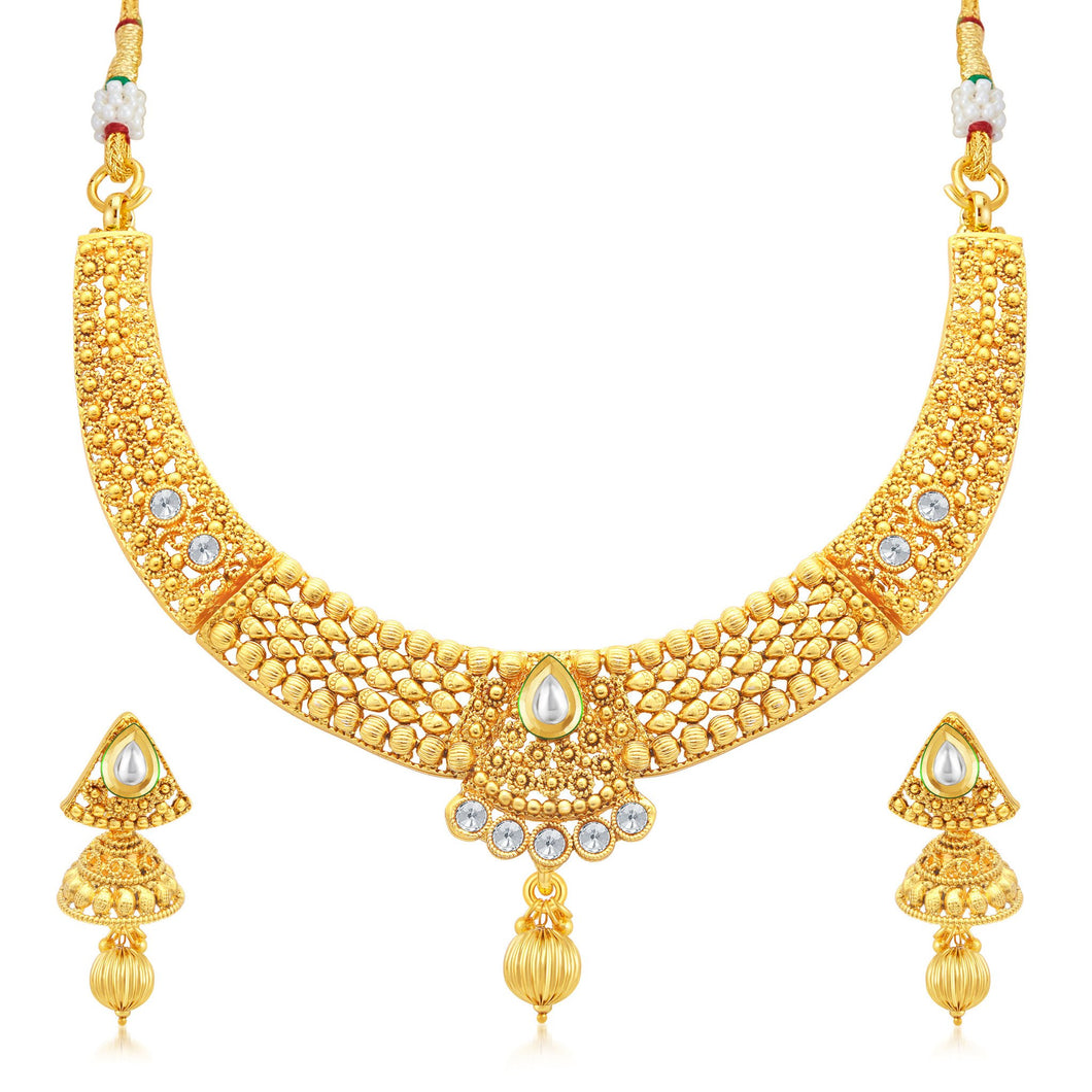 Sukkhi Divine Gold Plated Collar Necklace Set For Women