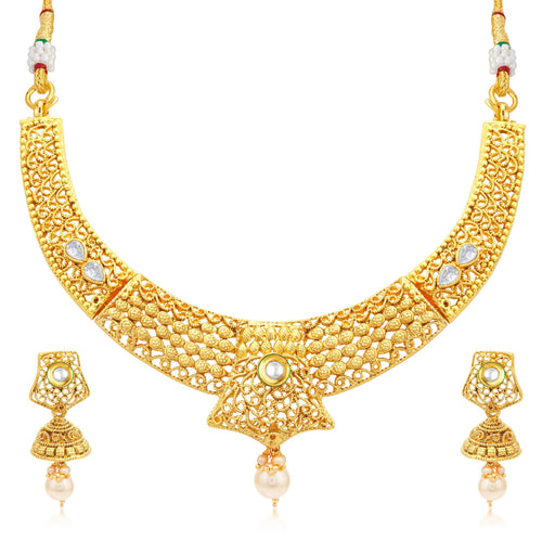 Sukkhi Royal Gold Plated Collar Necklace Set For Women