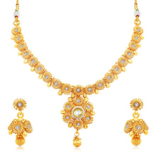 Sukkhi Amazing Gold Plated AD Collar Necklace Set For Women