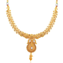 Sukkhi Artistically Jalebi Gold Plated LCT Stone Collar Necklace Set For Women-1