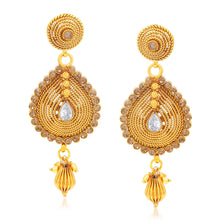Sukkhi Artistically Jalebi Gold Plated LCT Stone Collar Necklace Set For Women-1