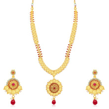 Sukkhi Lavish Laxmi Coin Temple Gold Plated Long Haram Necklace Set For Women