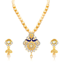 Sukkhi Angelic Peacock Gold Plated AD Princess Necklace Set For Women