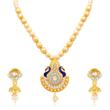 Sukkhi Blossomy Peacock Gold Plated AD Princess Necklace Set For Women