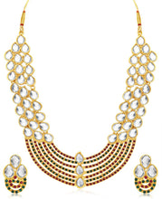 Sukkhi Astonish Gold Plated AD Collar Necklace Set For Women-1