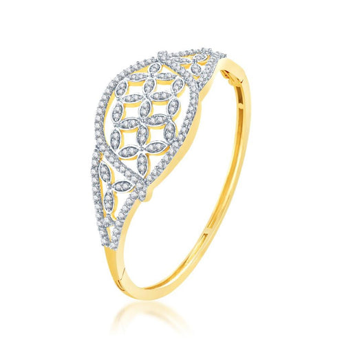 Pissara Splendid Gold and Rhodium plated CZ Kada 