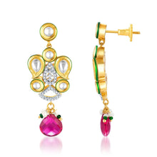 Pissara Kundan-CZ Gold and Rhodium plated Glittery Pendant Set-2