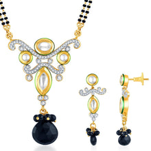 Pissara Kundan-CZ Gold and Rhodium plated Splendid Mangal Sutra Set 