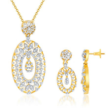 Pissara Marvellous Gold and Rhodium plated CZ Pendant Set