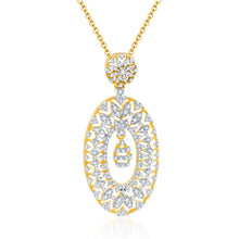 Pissara Marvellous Gold and Rhodium plated CZ Pendant Set-1