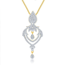 Pissara Lavish Gold and Rhodium plated CZ Pendant Set -1