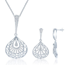 Pissara Bewitching Gold and Rhodium plated CZ Pendant Set 