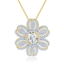 Pissara Fine Design Gold and Rhodium plated CZ Pendant Set -1