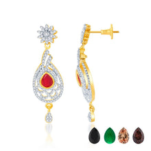 Pissara Alluring Gold and Rhodium plated 4 set of Changeable CZ Stone Pendant Set -2