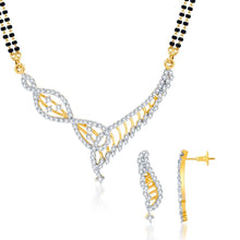 Pissara Stunning Gold and Rhodium plated CZ Mangal Sutra Set 