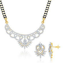 Pissara Stylish Gold and Rhodium plated CZ Mangal Sutra Set 