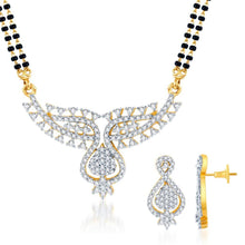Pissara Marvelous Gold and Rhodium plated CZ Mangal Sutra Set 