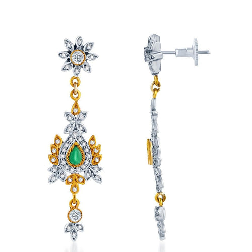 Sukkhi Ritzzy Oxidize plated CZ Studded Chandelier Earrings 