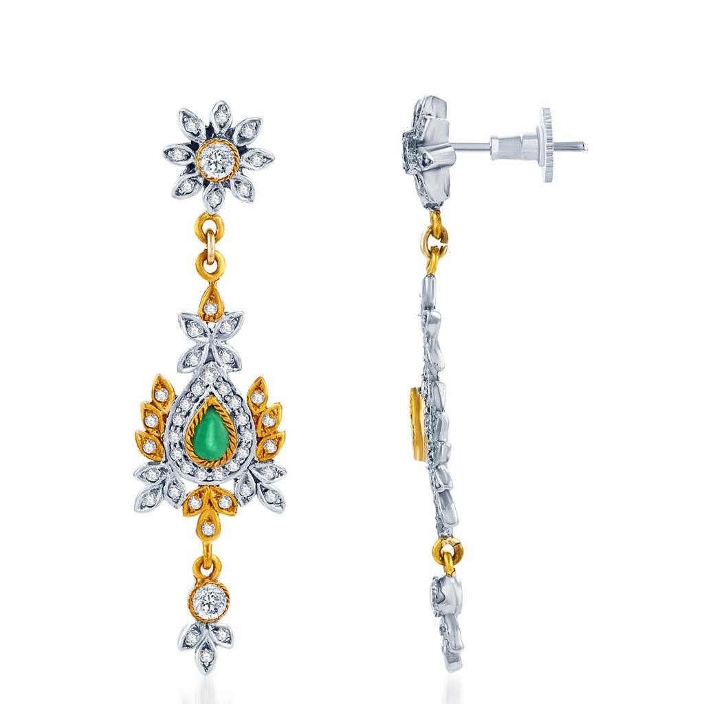 Sukkhi Ritzzy Oxidize plated CZ Studded Chandelier Earrings 