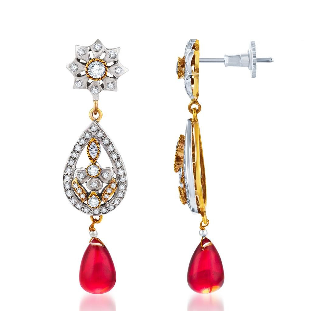 Sukkhi Glimmery Oxidize plated CZ Studded Chandelier Earrings 